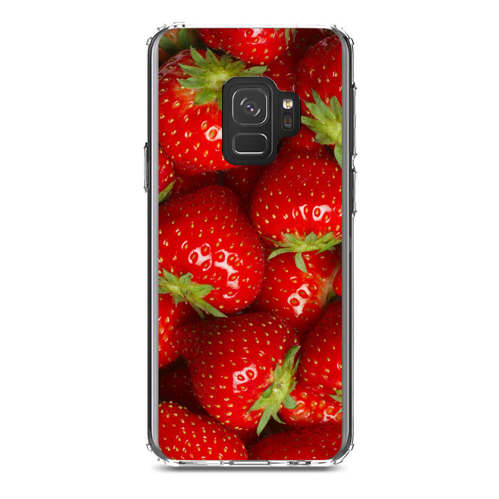 Bright Red Strawberries Clear Shockproof iPhone Case, view 19