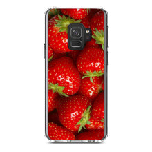 DistinctInk® Clear Shockproof Hybrid Case for Apple iPhone / Samsung Galaxy / Google Pixel - Bright Red Strawberries