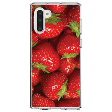 DistinctInk® Clear Shockproof Hybrid Case for Apple iPhone / Samsung Galaxy / Google Pixel - Bright Red Strawberries