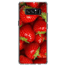 DistinctInk® Clear Shockproof Hybrid Case for Apple iPhone / Samsung Galaxy / Google Pixel - Bright Red Strawberries