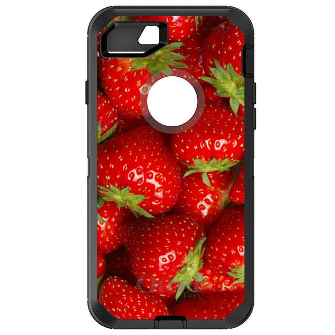DistinctInk™ OtterBox Defender Series Case for Apple iPhone / Samsung Galaxy / Google Pixel - Bright Red Strawberries