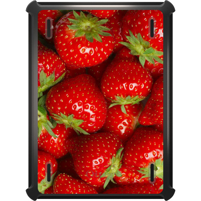DistinctInk™ OtterBox Defender Series Case for Apple iPad / iPad Pro / iPad Air / iPad Mini - Bright Red Strawberries