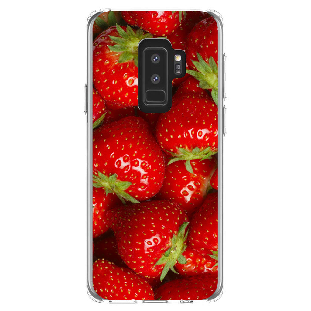 Bright Red Strawberries Clear Shockproof iPhone Case, view 20