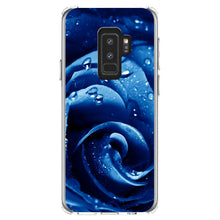 DistinctInk® Clear Shockproof Hybrid Case for Apple iPhone / Samsung Galaxy / Google Pixel - Blue Dew Covered Rose