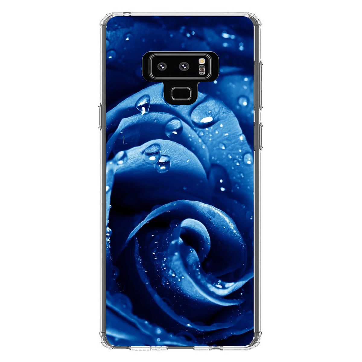 Blue Dew Covered Rose Clear Shockproof iPhone Case, view 11