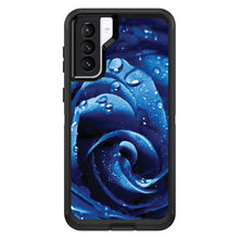 DistinctInk™ OtterBox Defender Series Case for Apple iPhone / Samsung Galaxy / Google Pixel - Blue Dew Covered Rose