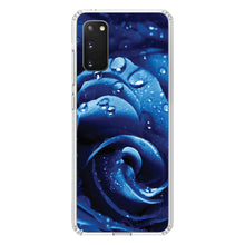 DistinctInk® Clear Shockproof Hybrid Case for Apple iPhone / Samsung Galaxy / Google Pixel - Blue Dew Covered Rose