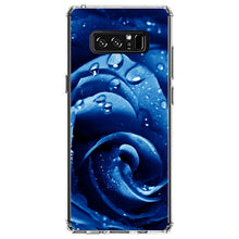 DistinctInk® Clear Shockproof Hybrid Case for Apple iPhone / Samsung Galaxy / Google Pixel - Blue Dew Covered Rose