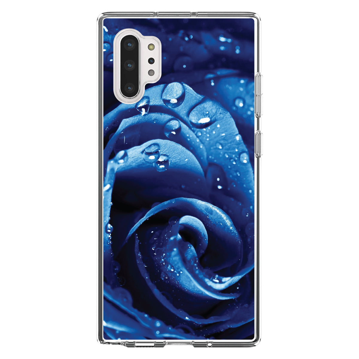 Blue Dew Covered Rose Clear Shockproof iPhone Case, view 10