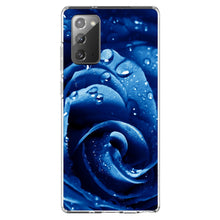 DistinctInk® Clear Shockproof Hybrid Case for Apple iPhone / Samsung Galaxy / Google Pixel - Blue Dew Covered Rose