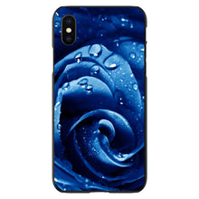 DistinctInk® Hard Plastic Snap-On Case for Apple iPhone or Samsung Galaxy - Blue Dew Covered Rose