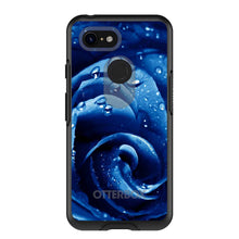 DistinctInk™ OtterBox Symmetry Series Case for Apple iPhone / Samsung Galaxy / Google Pixel - Blue Dew Covered Rose
