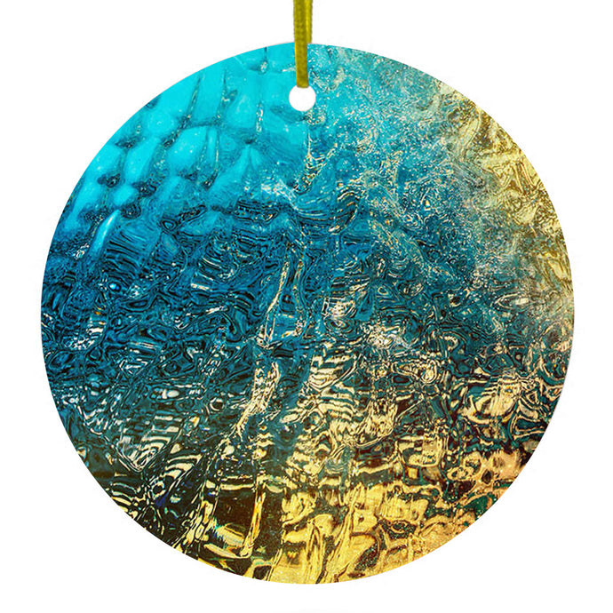 Colorful Rainbow Waterfall Ceramic Ornament