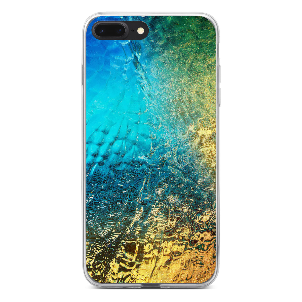 Colorful Rainbow Waterfall Clear Shockproof iPhone Case, view 6