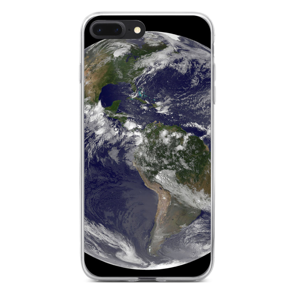 Earth Space Western Hemisphere Clear Shockproof iPhone Case, view 6