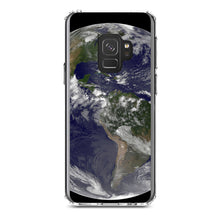 DistinctInk® Clear Shockproof Hybrid Case for Apple iPhone / Samsung Galaxy / Google Pixel - Earth Space Western Hemisphere