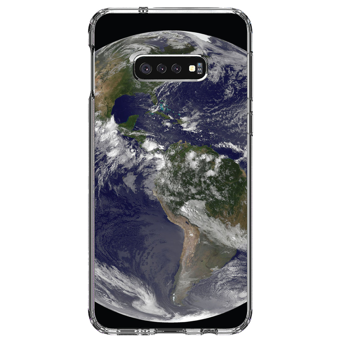 Earth Space Western Hemisphere Clear Shockproof iPhone Case, view 18