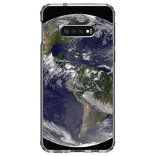 DistinctInk® Clear Shockproof Hybrid Case for Apple iPhone / Samsung Galaxy / Google Pixel - Earth Space Western Hemisphere