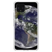 DistinctInk® Clear Shockproof Hybrid Case for Apple iPhone / Samsung Galaxy / Google Pixel - Earth Space Western Hemisphere