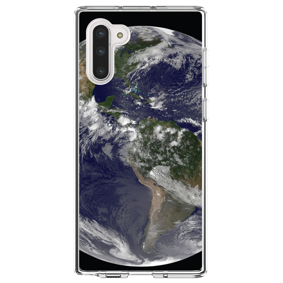 Earth Space Western Hemisphere Clear Shockproof iPhone Case, view 9