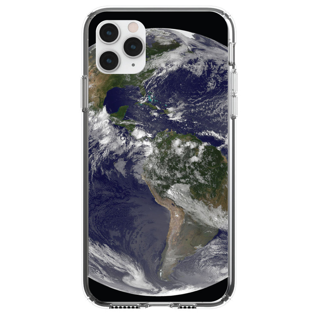 Earth Space Western Hemisphere Clear Shockproof iPhone Case