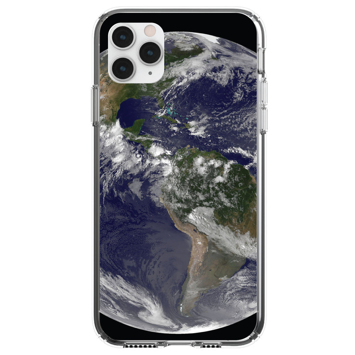 Earth Space Western Hemisphere Clear Shockproof iPhone Case