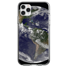DistinctInk® Clear Shockproof Hybrid Case for Apple iPhone / Samsung Galaxy / Google Pixel - Earth Space Western Hemisphere
