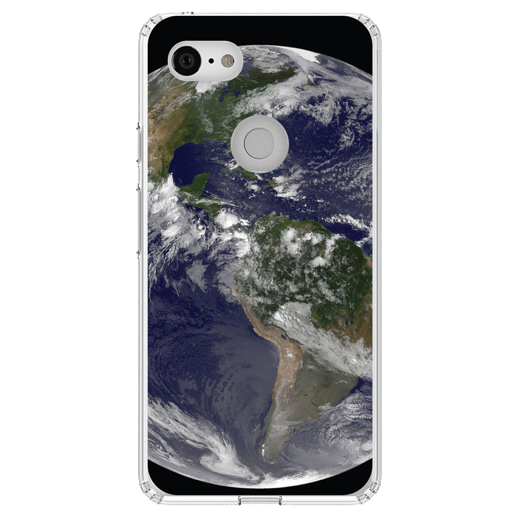 Earth Space Western Hemisphere Clear Shockproof iPhone Case, view 22
