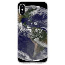 DistinctInk® Clear Shockproof Hybrid Case for Apple iPhone / Samsung Galaxy / Google Pixel - Earth Space Western Hemisphere
