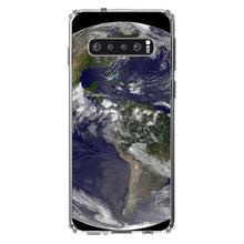 DistinctInk® Clear Shockproof Hybrid Case for Apple iPhone / Samsung Galaxy / Google Pixel - Earth Space Western Hemisphere