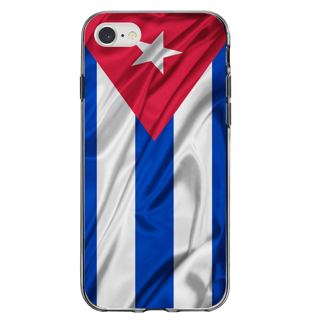 Red White Blue Cuban Flag Cuba Clear Shockproof iPhone Case, view 5