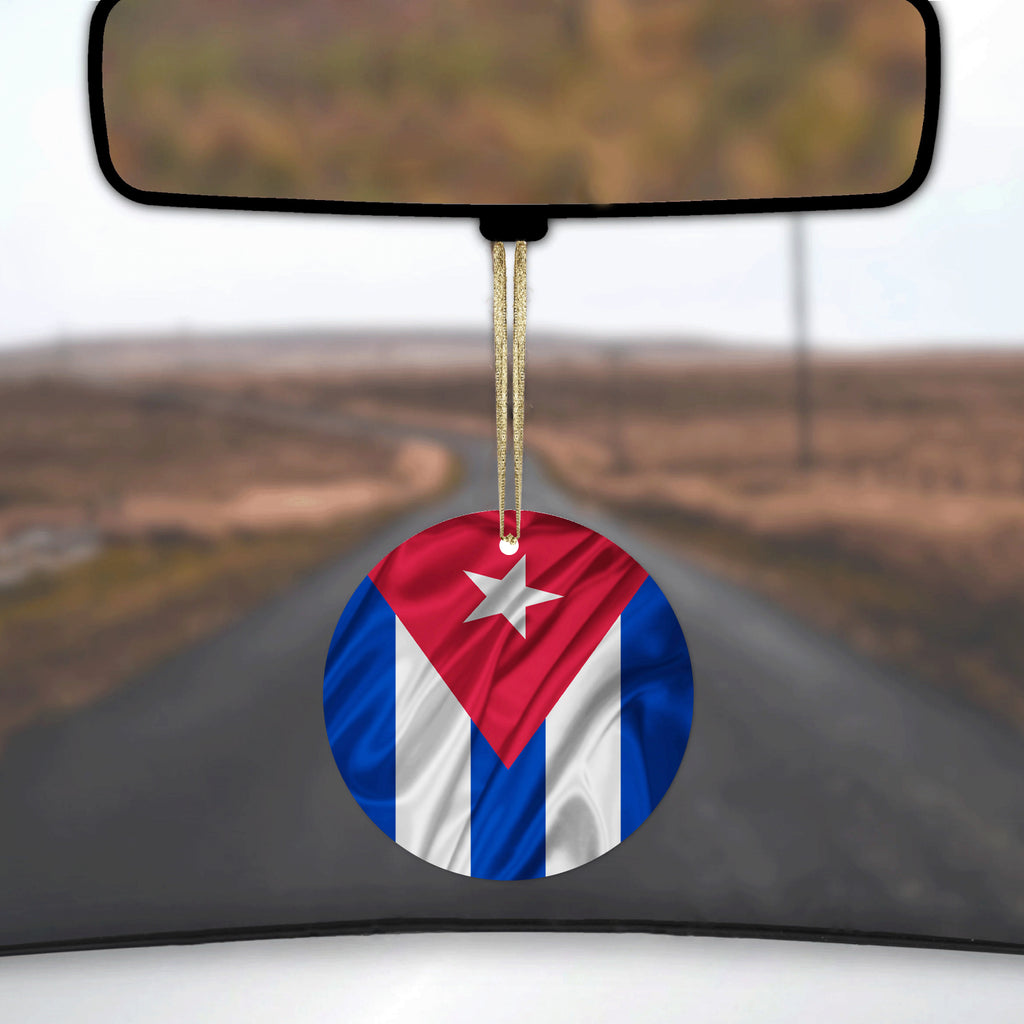 Red White Blue Cuban Flag Cuba Ceramic Ornament, view 3