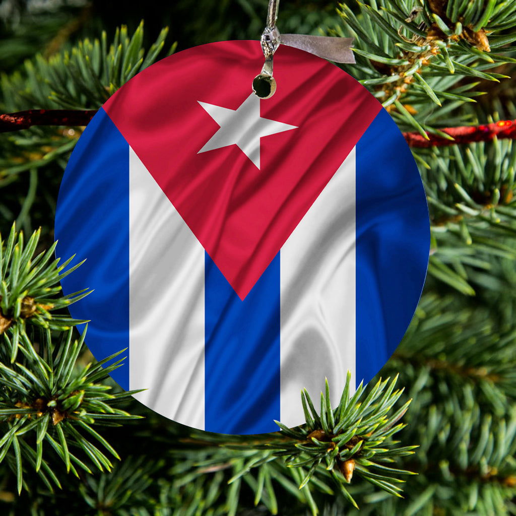 Red White Blue Cuban Flag Cuba Ceramic Ornament, view 2