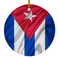 Red White Blue Cuban Flag Cuba Ceramic Ornament