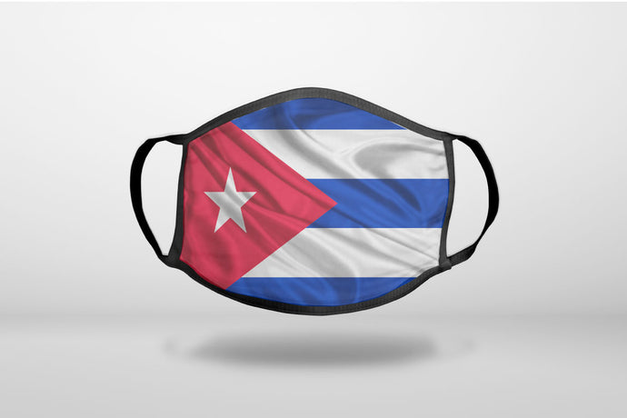 Red White Blue Cuban Flag Cuba - 3-Ply Reusable Soft Face Mask Covering, Unisex, Cotton Inner Layer