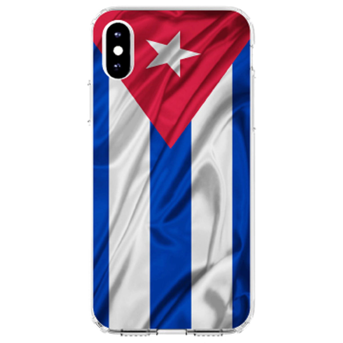 Red White Blue Cuban Flag Cuba Clear Shockproof iPhone Case, view 4