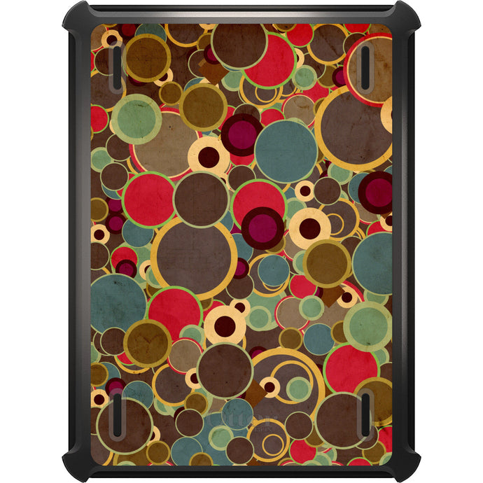 DistinctInk™ OtterBox Defender Series Case for Apple iPad / iPad Pro / iPad Air / iPad Mini - Brown Red Yellow Circles