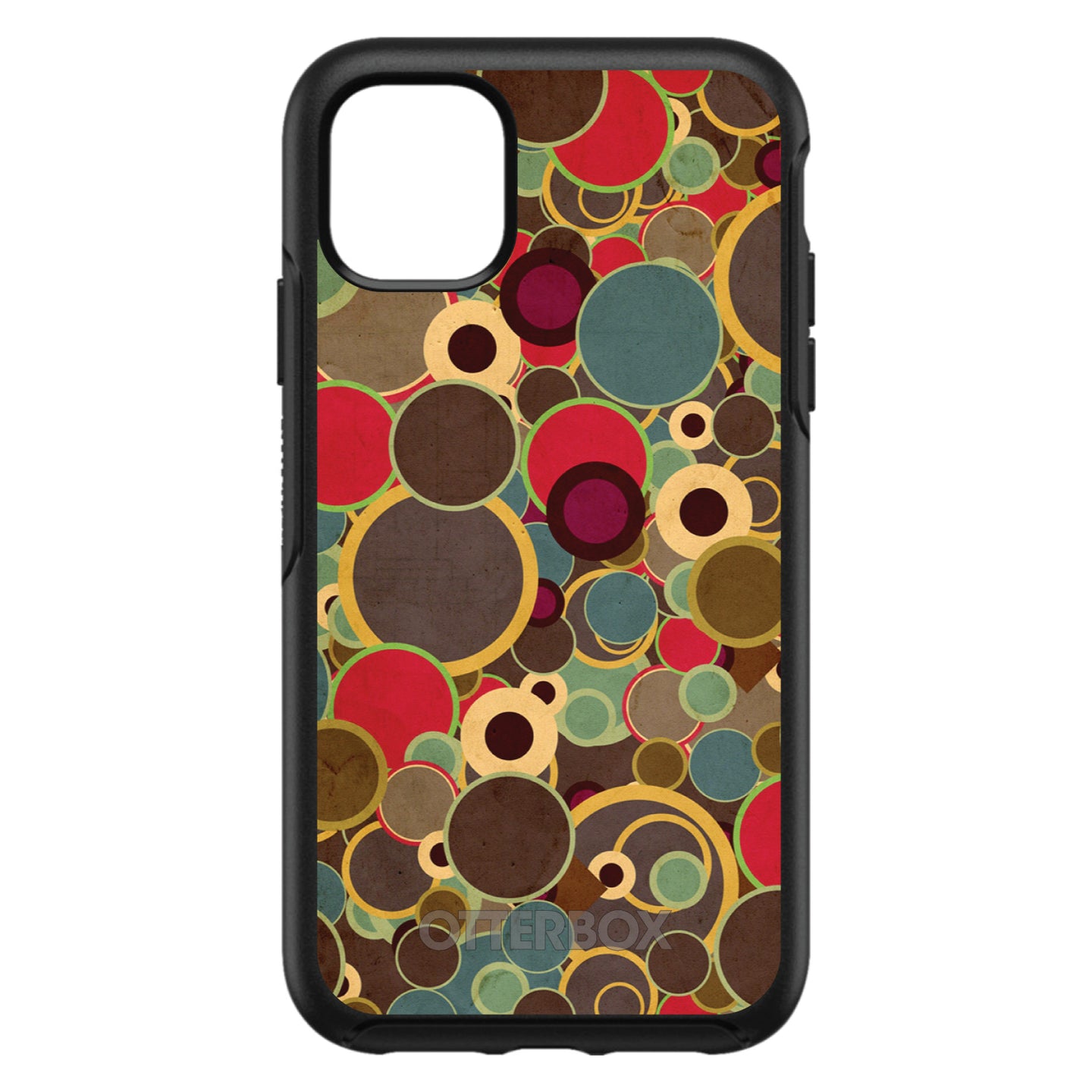 DistinctInk™ OtterBox Symmetry Series Case for Apple iPhone / Samsung Galaxy / Google Pixel - Brown Red Yellow Circles