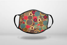 Brown Red Yellow Circles - 3-Ply Reusable Soft Face Mask Covering, Unisex, Cotton Inner Layer