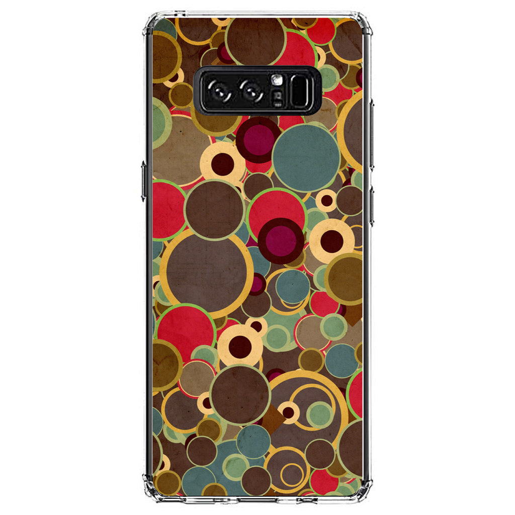 Brown Red Yellow Circles Clear Shockproof iPhone Case, view 12