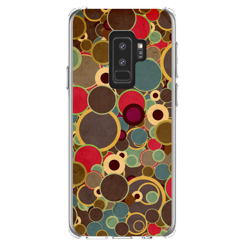 Brown Red Yellow Circles Clear Shockproof iPhone Case, view 20