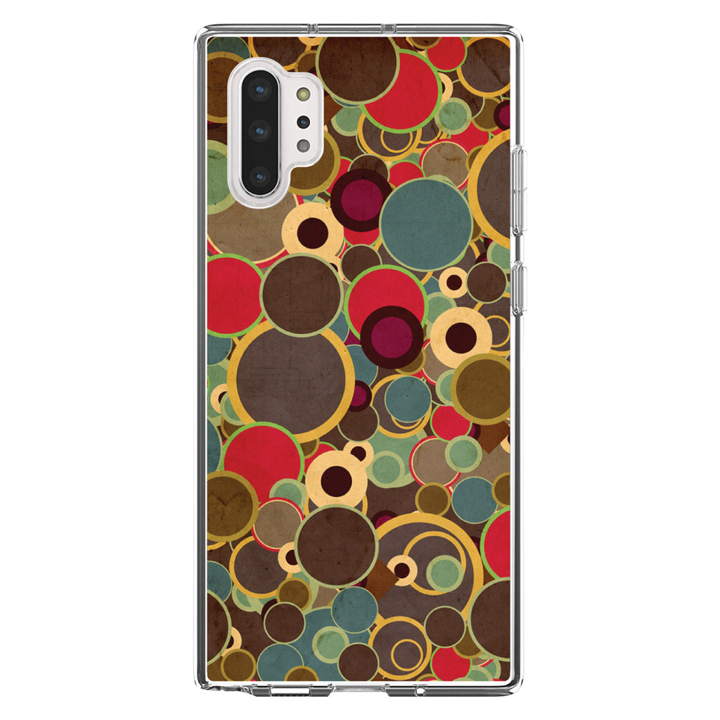 Brown Red Yellow Circles Clear Shockproof iPhone Case, view 10