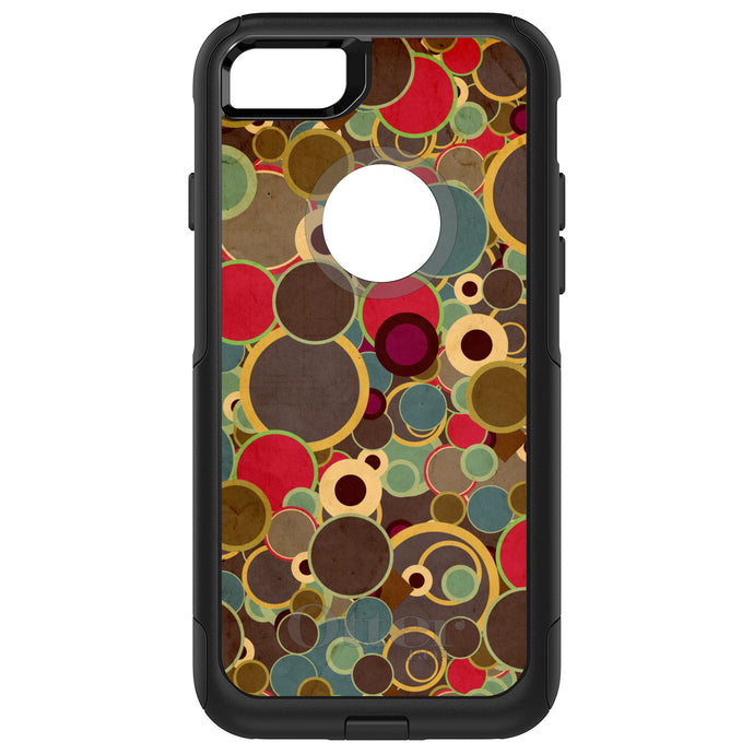 DistinctInk OtterBox Commuter Series Case for Apple iPhone or Samsung Galaxy - Brown Red Yellow Circles