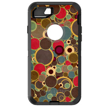 DistinctInk™ OtterBox Defender Series Case for Apple iPhone / Samsung Galaxy / Google Pixel - Brown Red Yellow Circles