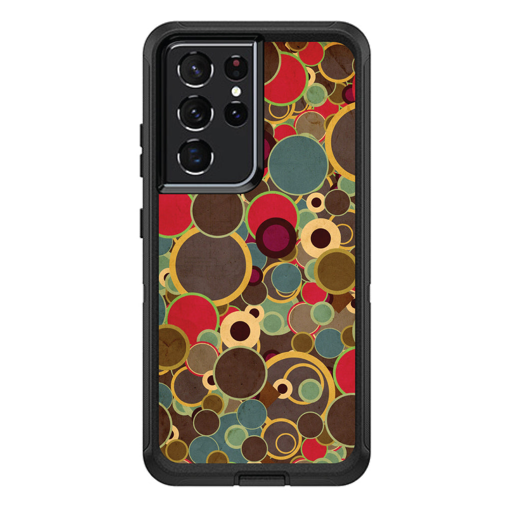 Brown Red Yellow Circles OtterBox Defender Case for iPhone & Galaxy, view 7