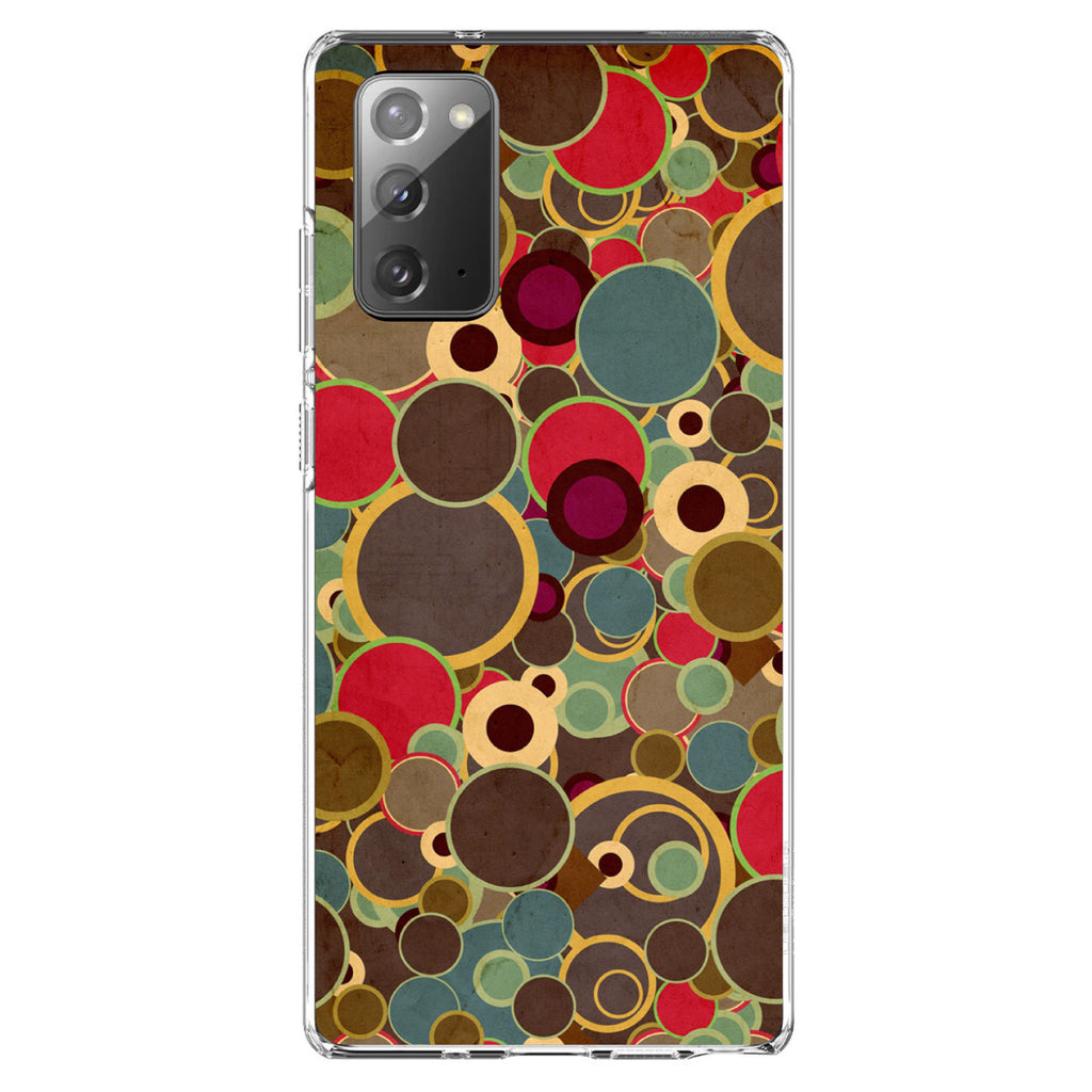 Brown Red Yellow Circles Clear Shockproof iPhone Case, view 8
