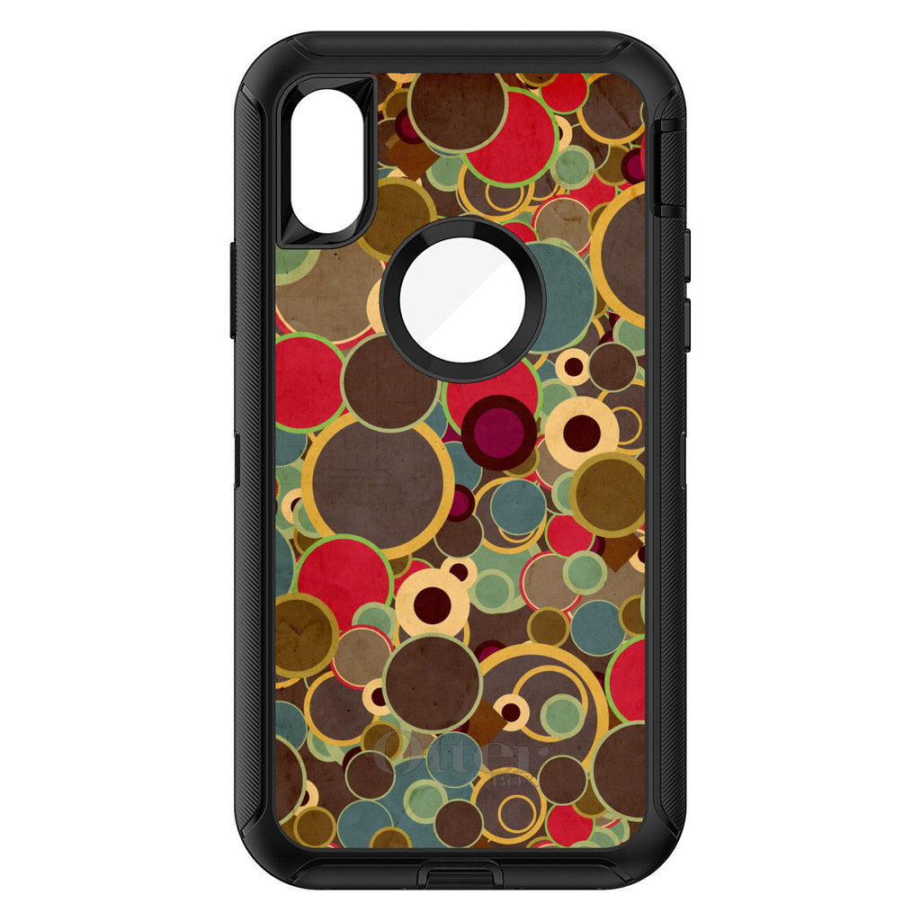 Brown Red Yellow Circles OtterBox Defender Case for iPhone & Galaxy, view 3