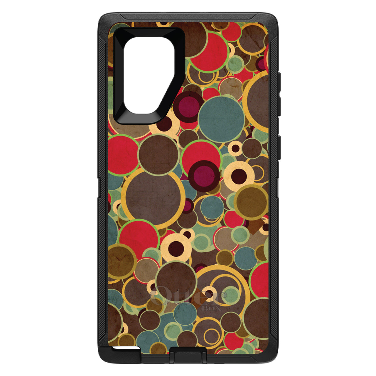 Brown Red Yellow Circles OtterBox Defender Case for iPhone & Galaxy, view 14