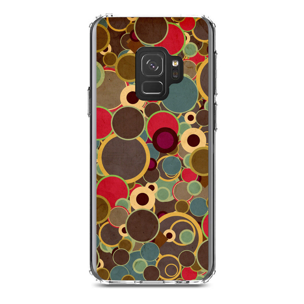 Brown Red Yellow Circles Clear Shockproof iPhone Case, view 19