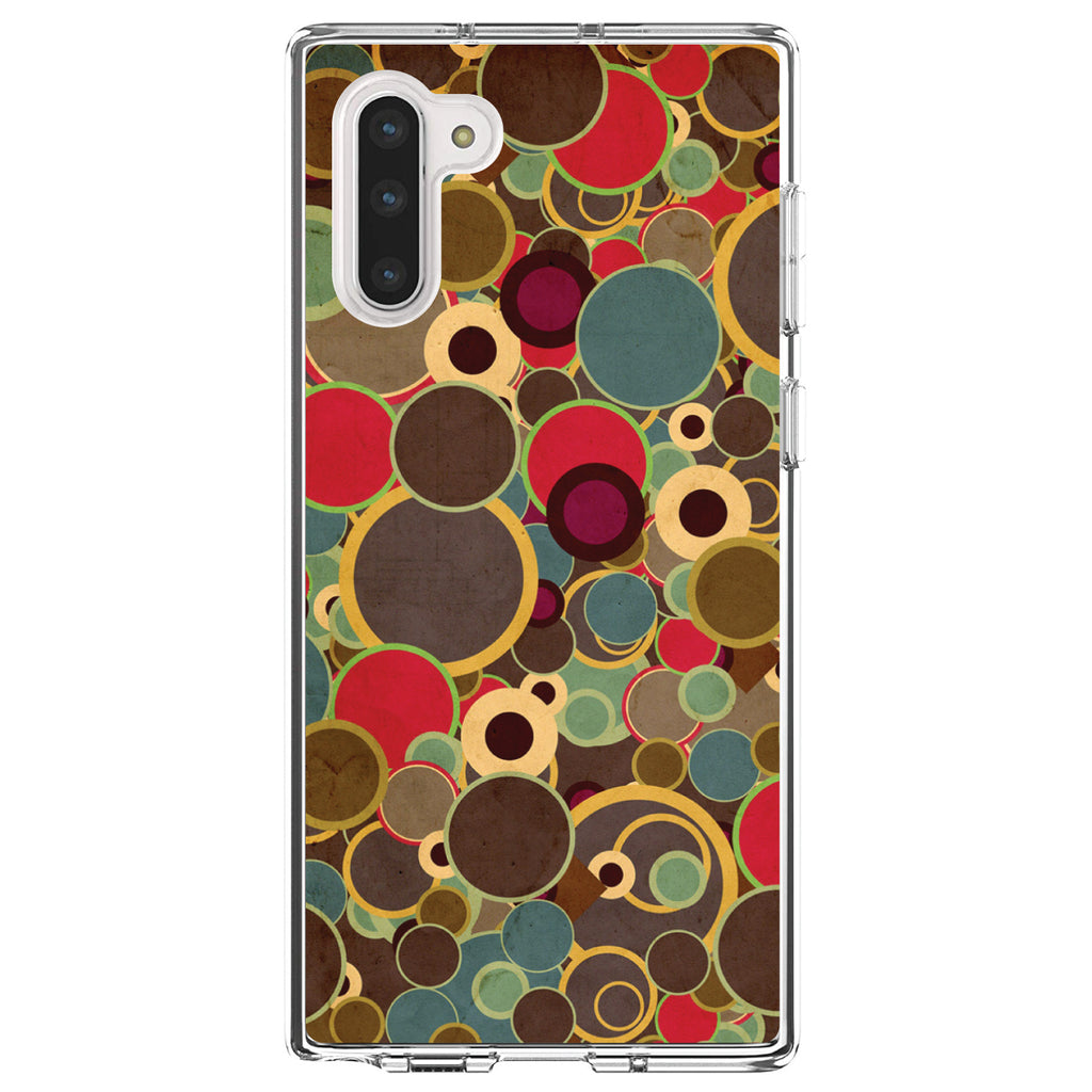 Brown Red Yellow Circles Clear Shockproof iPhone Case, view 9